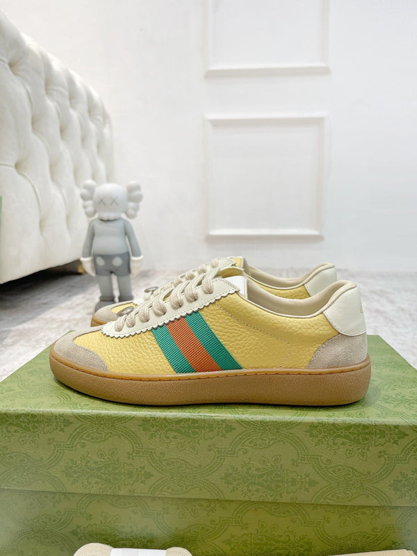 SNEAKERS GG IN PELLE GIALLA ARDESIA