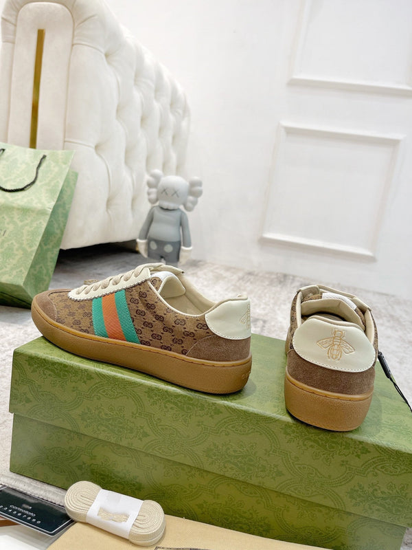 SNEAKERS GG ARDESIA MARRONE PELLE BIANCA