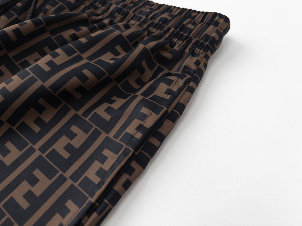 Fend Swim Short in Brown Nylon