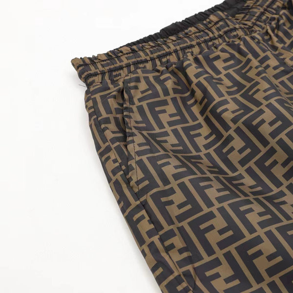 Fend Men Swim Short in Brown Nylon