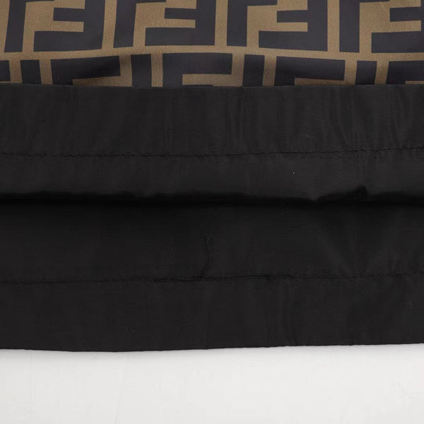 Fend Men Swim Short in Brown Nylon