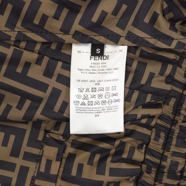 Fend Men Swim Short in Brown Nylon