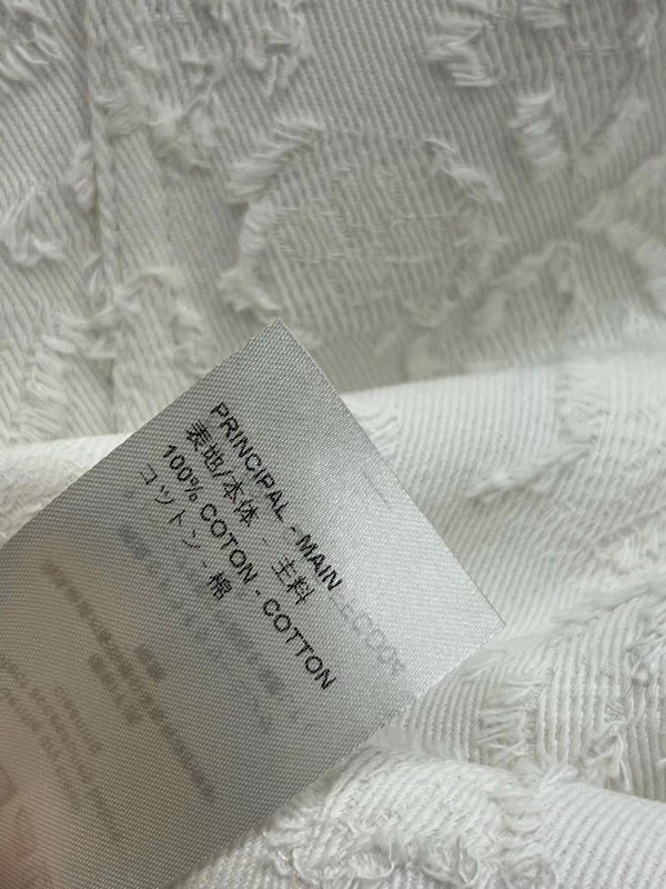 LV Fil Coupe Monogram Milky White Cotton Boxy Jacket