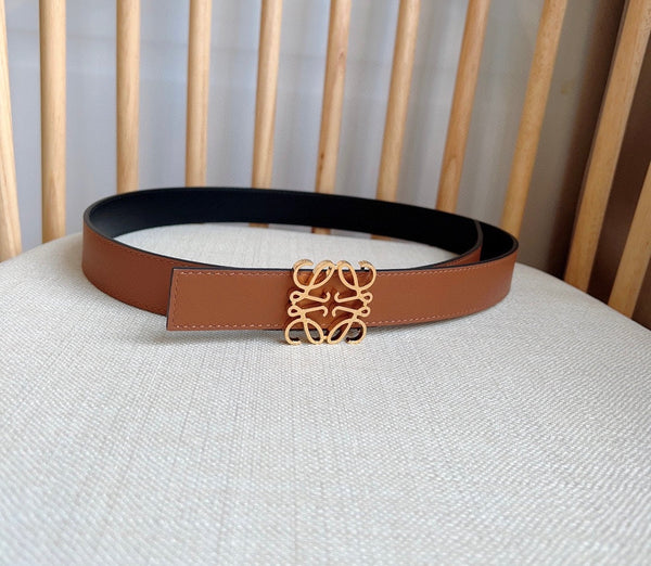 Loewe 28mm Reversible Belt Black Brown Leather