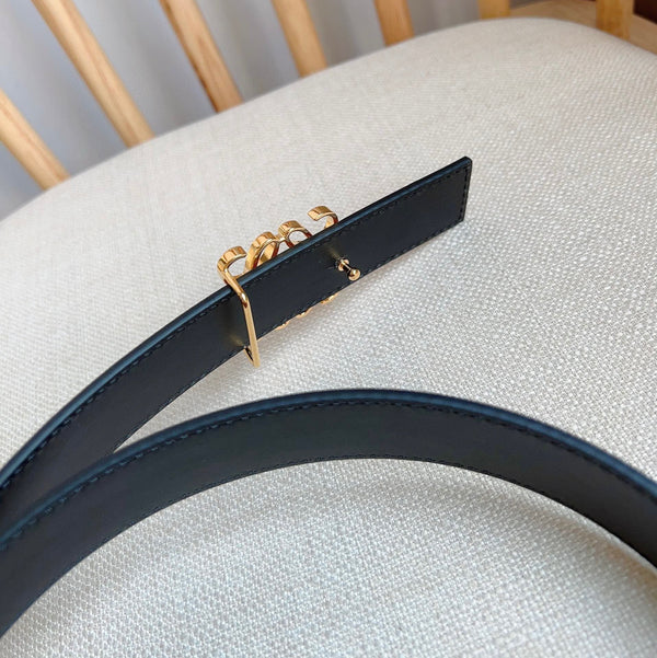 Loewe 28mm Reversible Belt Black Brown Leather