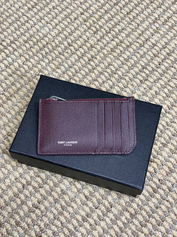YSL Zip Card Case Cowhide
