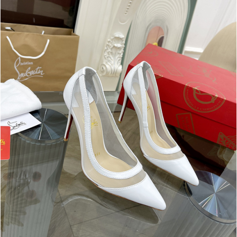 CL Galativi Pumps 85mm Mesh and Leather White