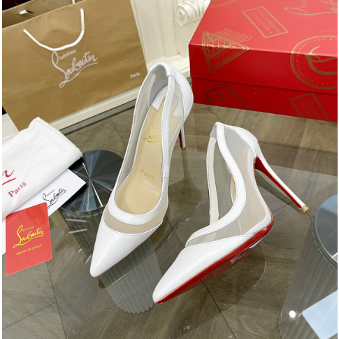 CL Galativi Pumps 85mm Mesh and Leather White