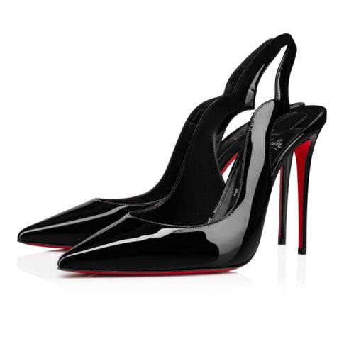 CL Hot Chick Sling 100 Mm Sling Back Pumps Patent Leather Black