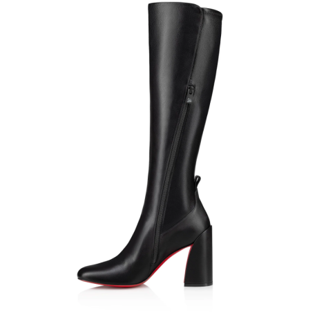 CL Jane Botta 85 mm Pelle di vitello e nappa elasticizzata Nero