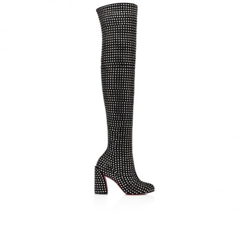 CL Jane Botta 85mm Boots Strass Boom Black