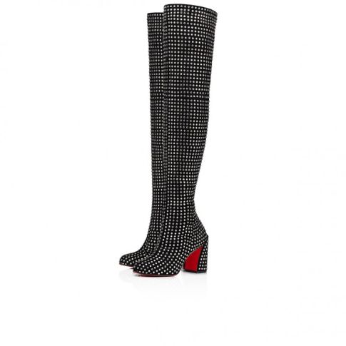 CL Jane Botta 85mm Boots Strass Boom Black