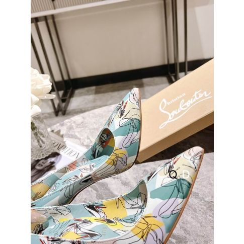 CL Kate Pumps 100mm Graphic Printed Multicolor Patent Leather