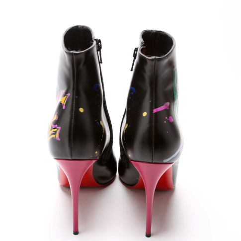 CL 'Love Is A Boot' Ankle Boots 100mm Calf and Patent Leather Multicolor