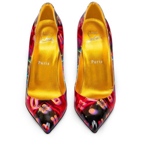 CL Pumps Hot Chick 100 mm Multi/lin Yellow Patent