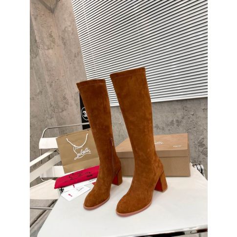 CL Stretchadoxa Botta Alta 70MM Boots Veau Velours Brown