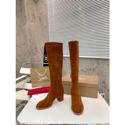 CL Stretchadoxa Botta Alta 70MM Boots Veau Velours Brown