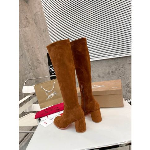 CL Stretchadoxa Botta Alta 70MM Boots Veau Velours Brown