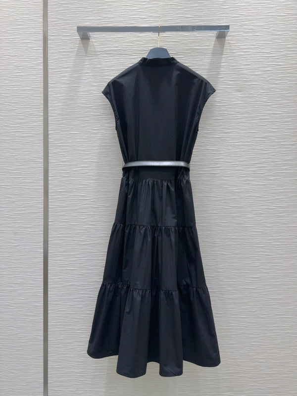 LV 25 Abito gilet semplice ed elegante in cotone bianco nero