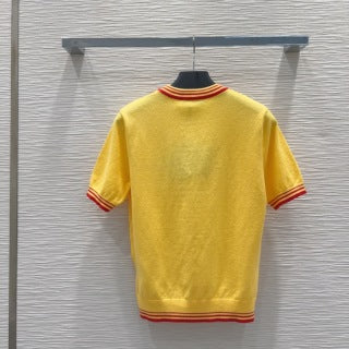 Prada 25 Logo Sweater Blue and Yellow Wool