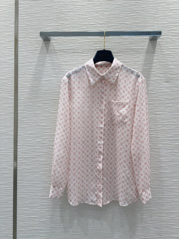 LV 25S Slightly Transparent Set Pink White Poliester