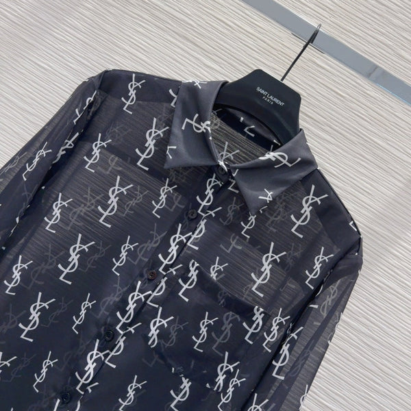 YSL 2025 Monogram Suit Nero Bianco Poliestere