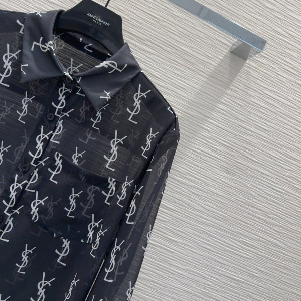 YSL 2025 Monogram Suit Nero Bianco Poliestere