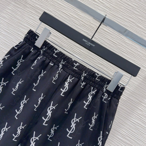 YSL 2025 Monogram Suit Nero Bianco Poliestere