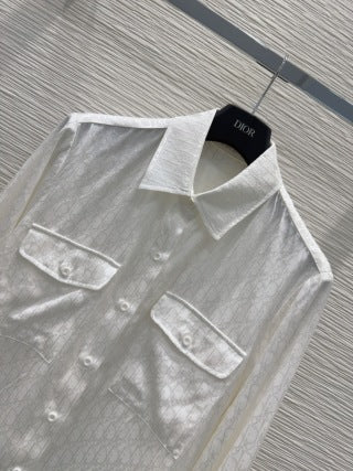 CD 25 Monogram Suit White Silk Cotton