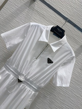 Prada 2025 Shirt Dress Black and White Cotton