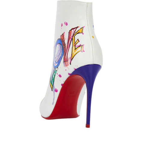 CL 'Love Is A Boot' Ankle Boots 100mm Calf and Patent Leather White