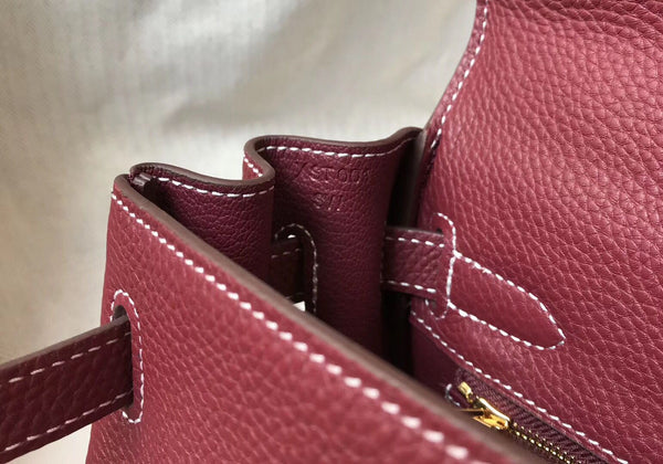 HM KELLY 28CM BURGUNDY TOGO LEATHER GOLD HARDWARE
