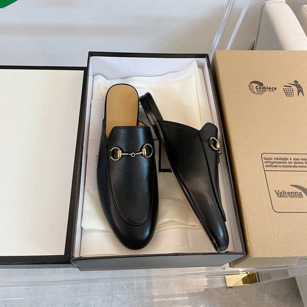 GG SLIPPER MULES BLACK