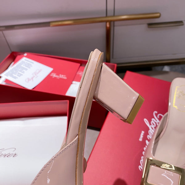 Viv Mules Light Pink Patent Leather 307797