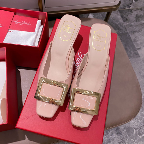 Viv Mules Light Pink Patent Leather 307797