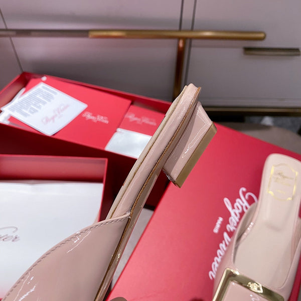 Viv Mules Light Pink Patent Leather 307797