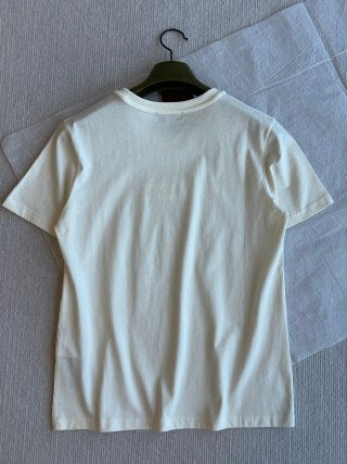 Gucci 25 Three-dimensional Embossed Letter Short-sleeved Top Cotton
