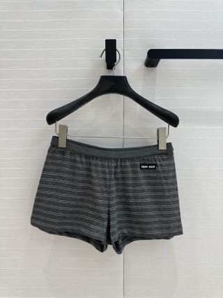Miu Miu 25 Set a righe in cotone grigio
