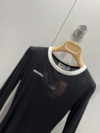 Miu Miu 25 Long-sleeved Top Tencel