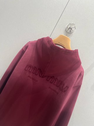 Miu Miu Hooded Sweatshirt Cotton Poliamida
