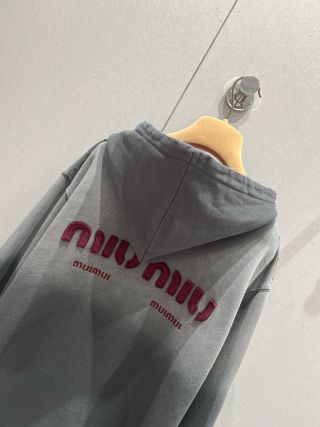 Miu Miu Hooded Sweatshirt Cotton Poliamida