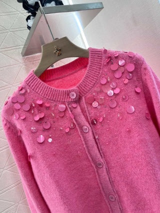 Cardigan lavorato a maglia Miumiu 25 in lana