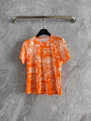 CD Animal T-shirt Cotton Linen