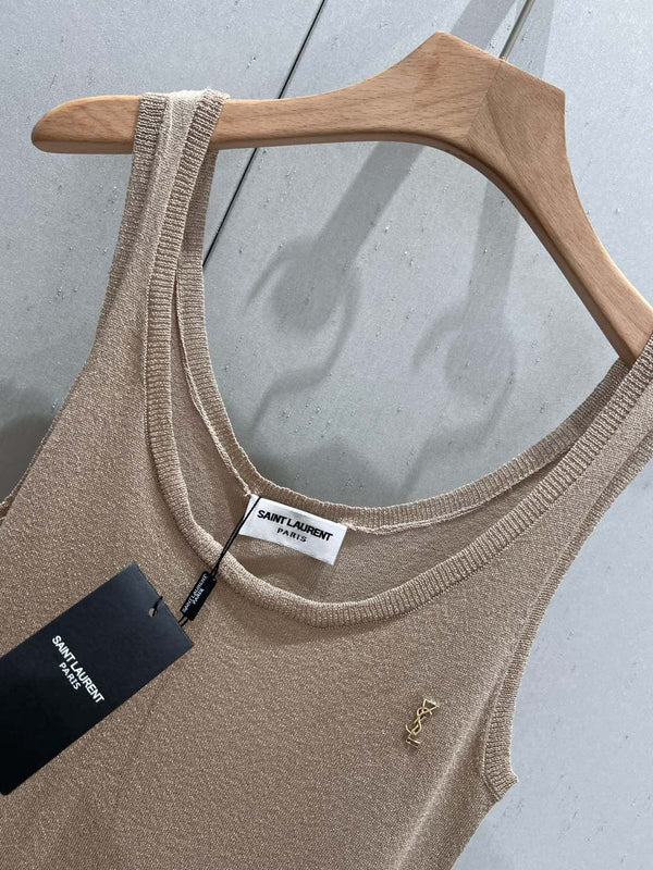 YSL 25 Abito gilet in maglia con scollo rotondo in viscosa e poliestere 210355