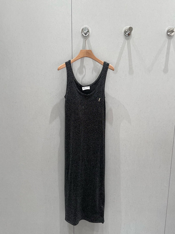 YSL 25 Abito gilet in maglia con scollo rotondo in viscosa e poliestere 210355