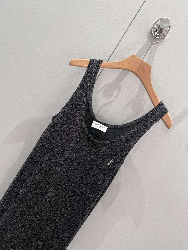 YSL 25 Abito gilet in maglia con scollo rotondo in viscosa e poliestere 210355