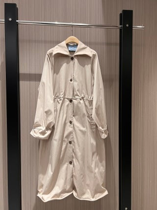 Prada 25 Long Coat Beige and Pink Cotton