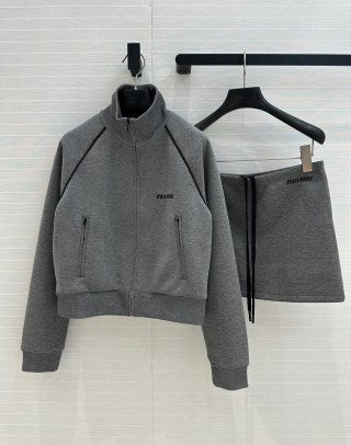 Miu Miu Sport Suit Gray Cotton