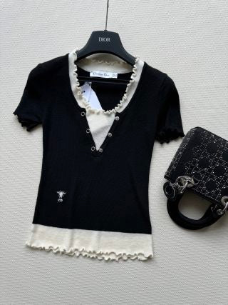 CD Lace Knitted Top Wool