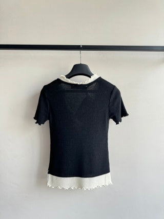CD Lace Knitted Top Wool
